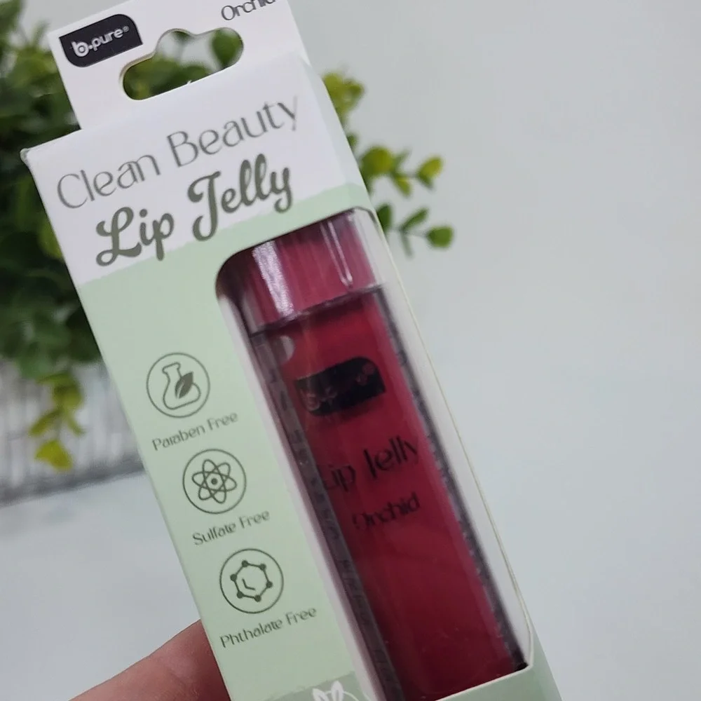 B-Pure Clean Beauty Lip Jelly, Vegan Cruelty Free Lip Gloss - Orchid